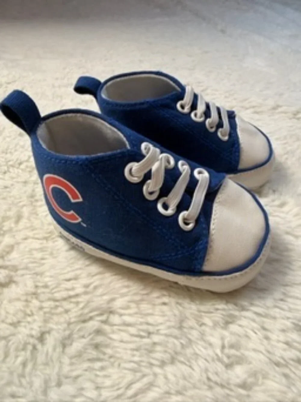 Chicago Cubs Infant Crib Shoes Blue Soft Sole Baby Sneakers Size 0-6 Months